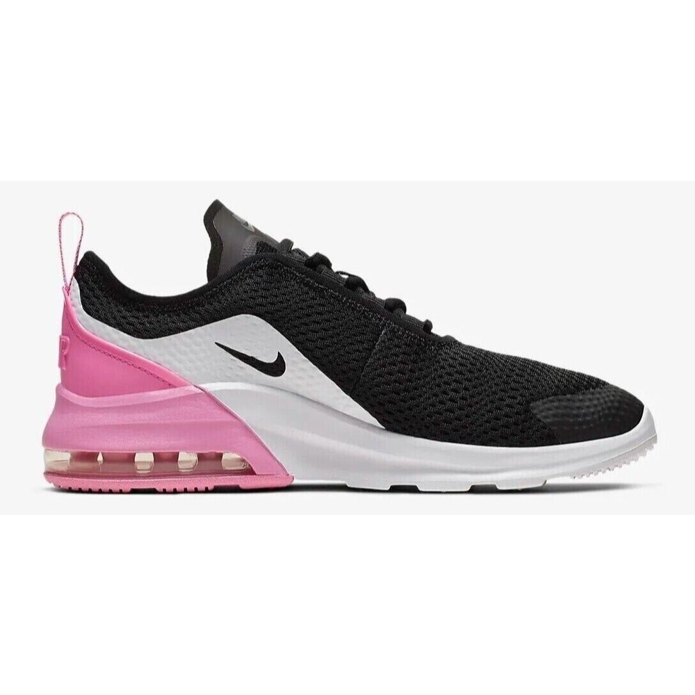Nike girls air max motion 2 black metallic silver psychic pink size 6Y = 8 women - Picture 2 of 4